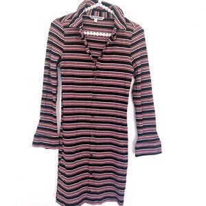 Walter Baker - Stretch Striped Collared Dress - Sie Large